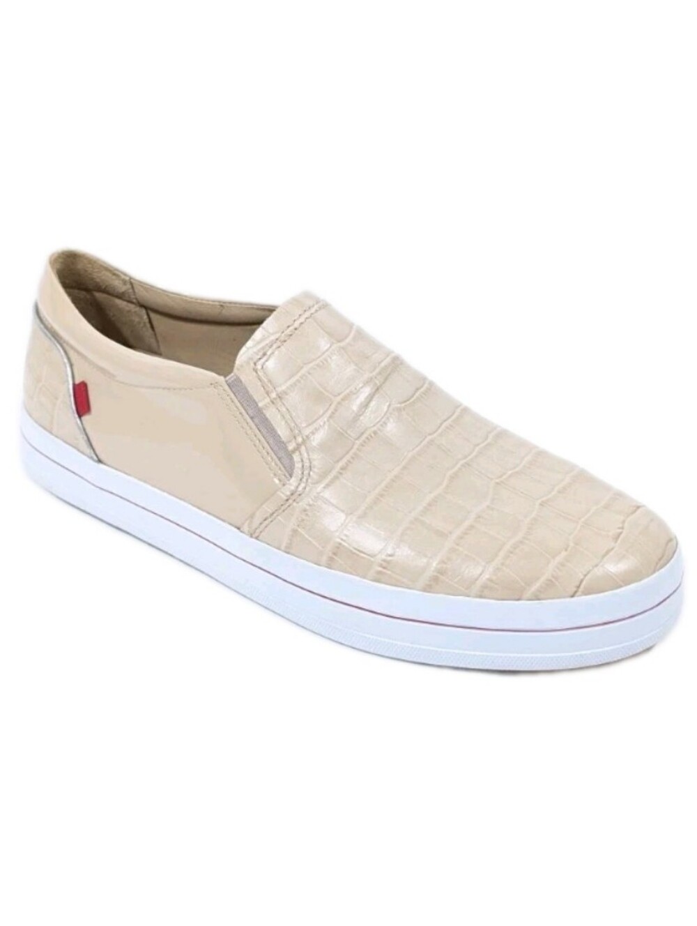 Marc Joseph Women Slip on Sneakers sz 11 Court Shoe Croc embossed leather casual